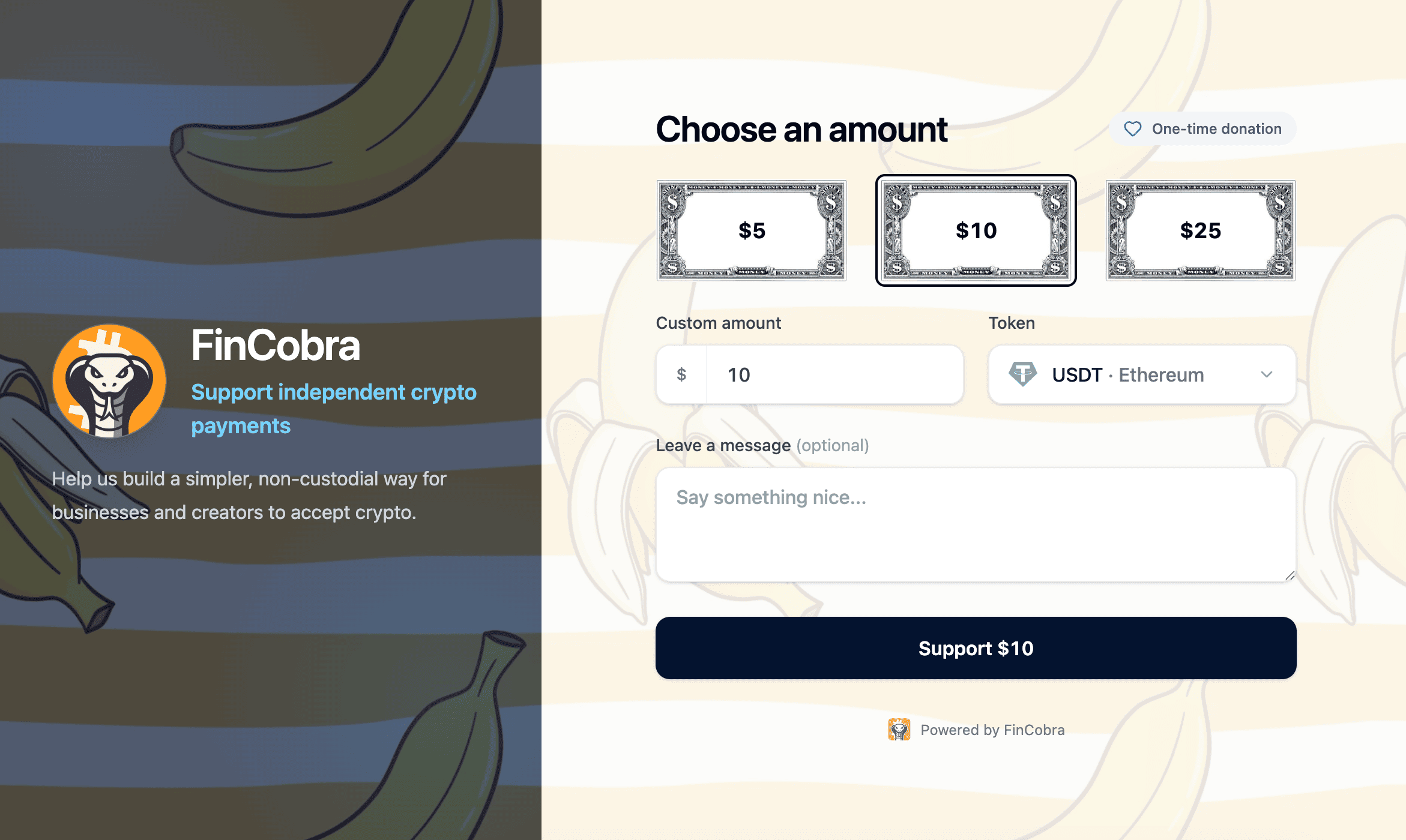 Donation page preview
